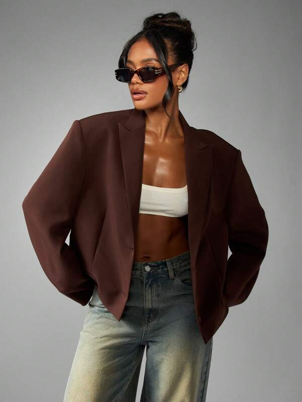 MISSGUIDED Oversized Blazer With Double Button And Lapel