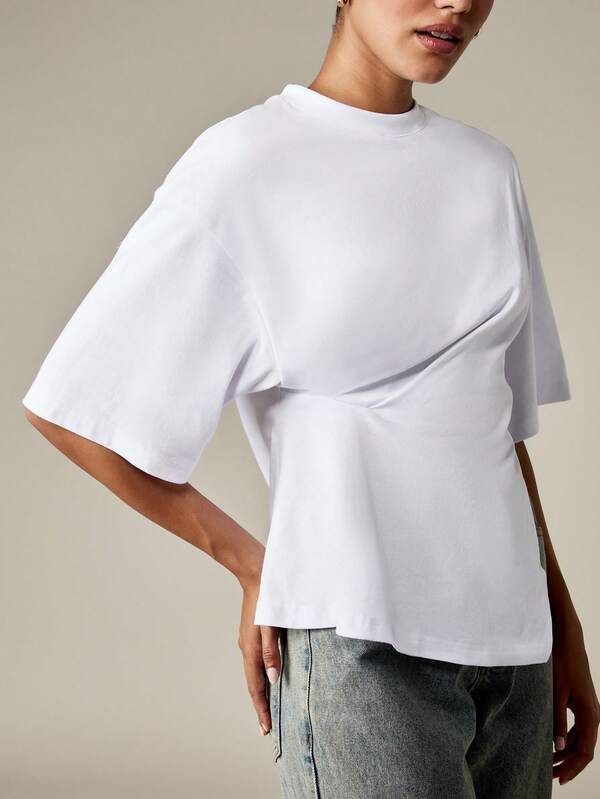 MISSGUIDED Oversized Boxy T-Shirt With Crew Neck