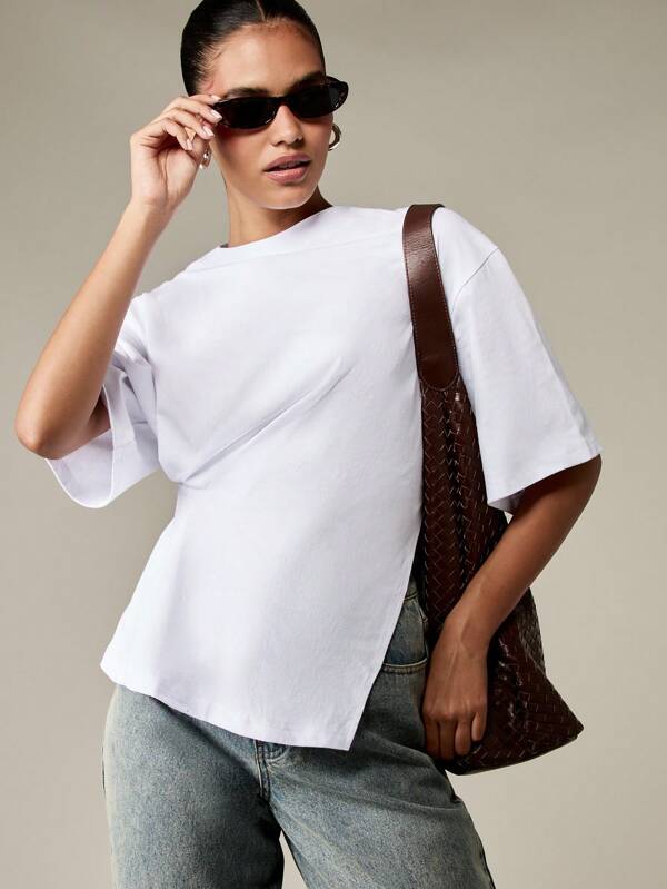 MISSGUIDED Oversized Boxy T-Shirt With Crew Neck