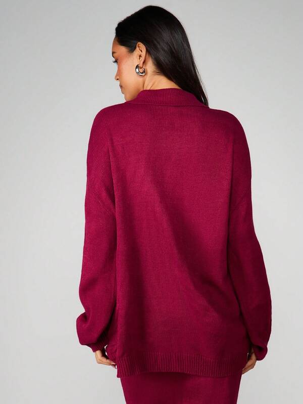MISSGUIDED Oversized Cardigan With Button Closure And Pocket