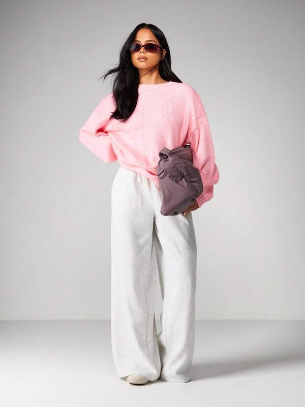 MISSGUIDED Oversized Crew Neck Knit Sweater