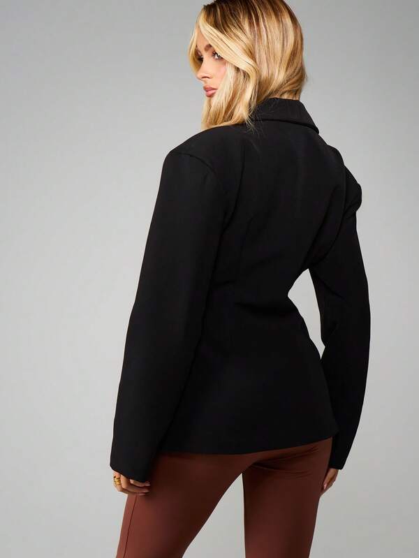 MISSGUIDED Oversized Double Breasted Blazer With Lapels