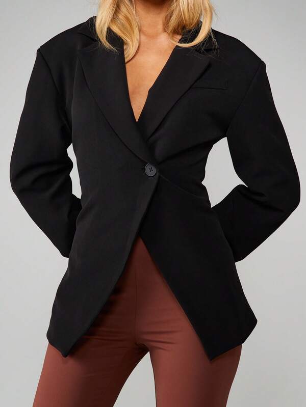 MISSGUIDED Oversized Double Breasted Blazer With Lapels