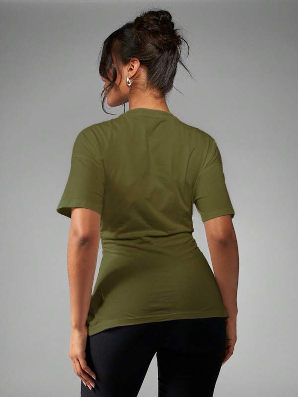MISSGUIDED Oversized Draped Silhouette T Shirt With Cinched Waist Detail