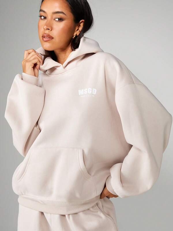 MISSGUIDED Oversized Graphic Hoodie With Drawstring