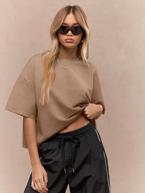 MISSGUIDED Oversized Heavy Basic Streetwear Tee