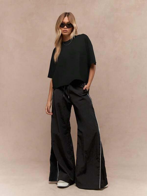 MISSGUIDED Oversized Heavy Loopback Casual T-Shirt