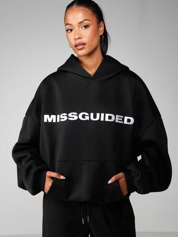 MISSGUIDED Oversized Hoodie With Front Pocket
