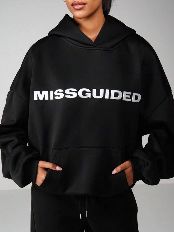 MISSGUIDED Oversized Hoodie With Front Pocket