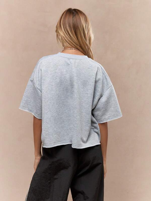 MISSGUIDED Oversized Jersey T Shirt With Crew Neck
