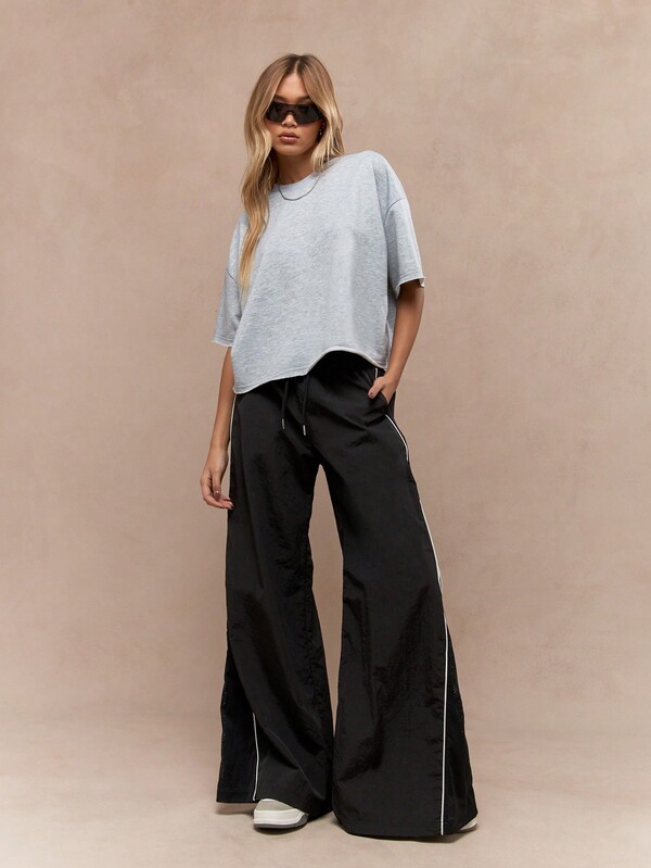 MISSGUIDED Oversized Jersey T Shirt With Crew Neck