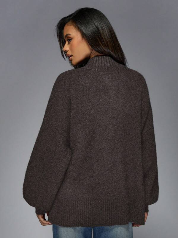 MISSGUIDED Oversized Knit Button-Front Cardigan