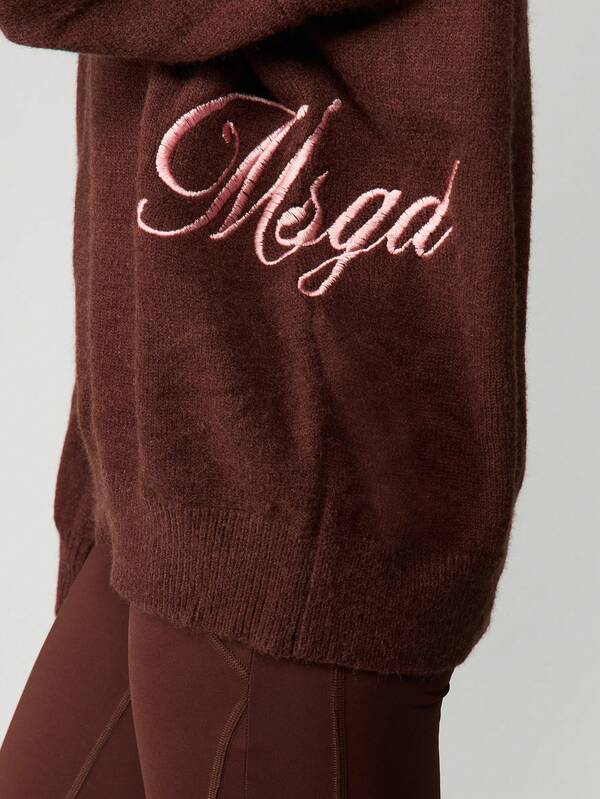 MISSGUIDED Oversized Knit Jumper With Side Embroidery