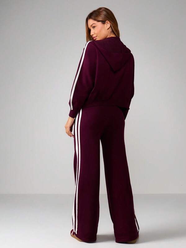 MISSGUIDED Oversized Knitted Hoodie And Wide Leg Pants Co-Ord