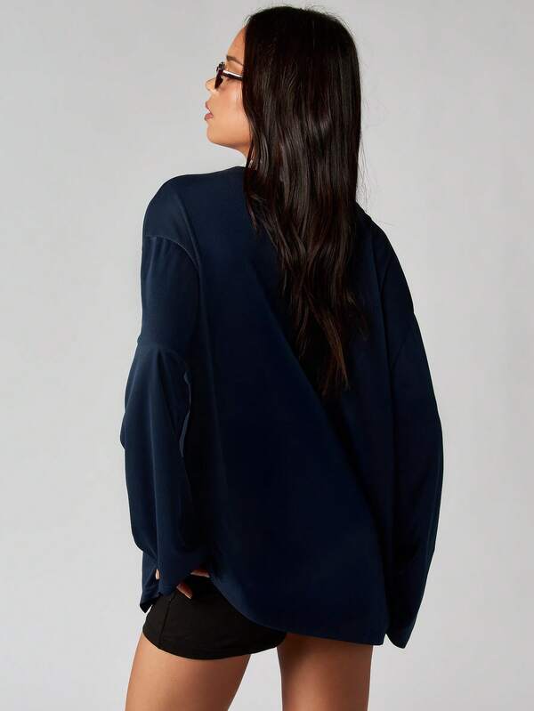MISSGUIDED Oversized Long Sleeve T-Shirt With Number Print