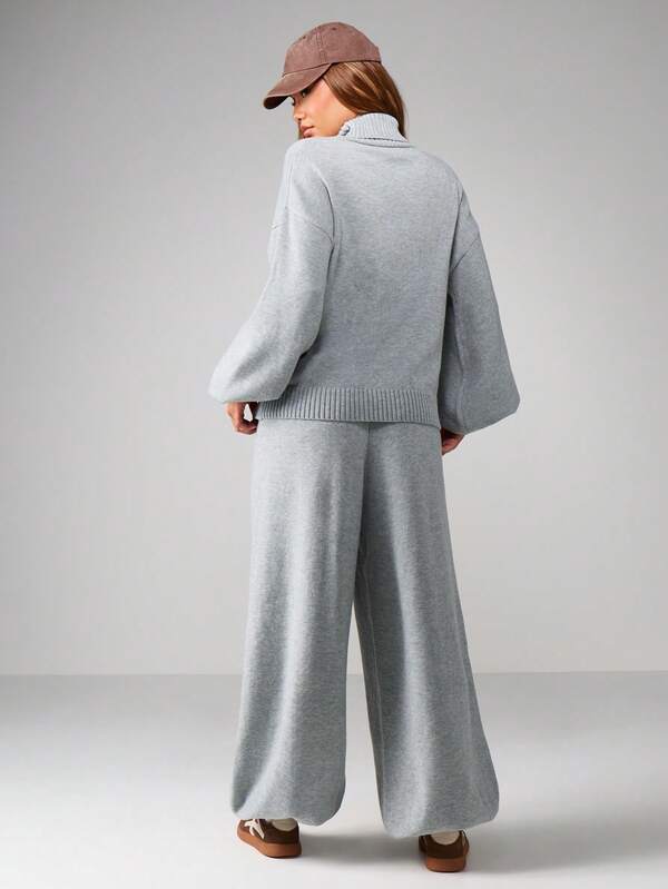 MISSGUIDED Oversized Roll Neck Knitted Co-Ord Set