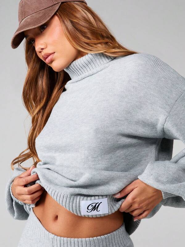 MISSGUIDED Oversized Roll Neck Knitted Co-Ord Set
