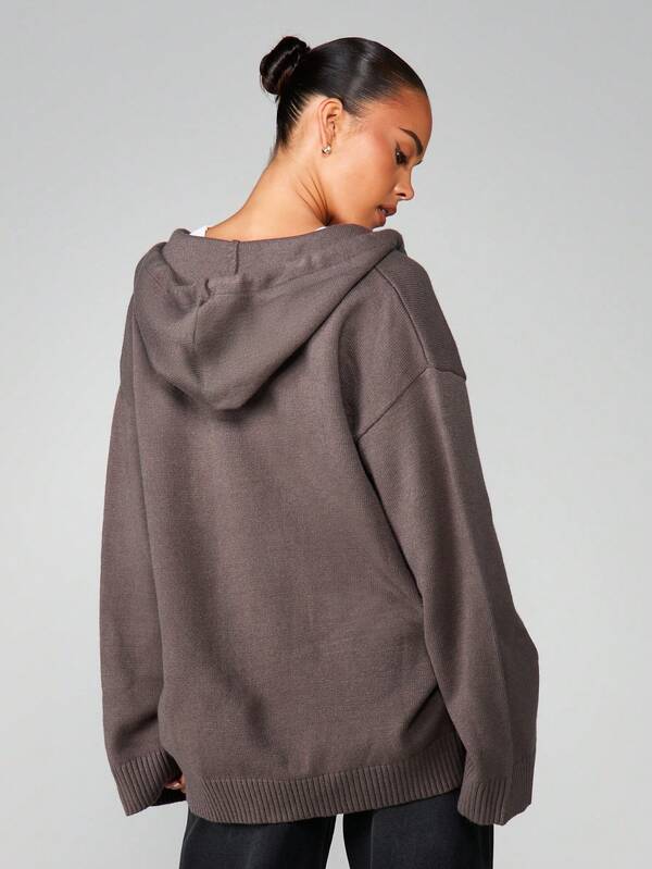 MISSGUIDED Oversized Scoop Neck Hoodie With Long Sleeves