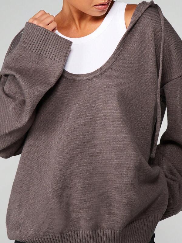 MISSGUIDED Oversized Scoop Neck Hoodie With Long Sleeves