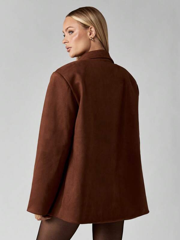 MISSGUIDED Oversized Single Button Blazer With Padded Shoulders