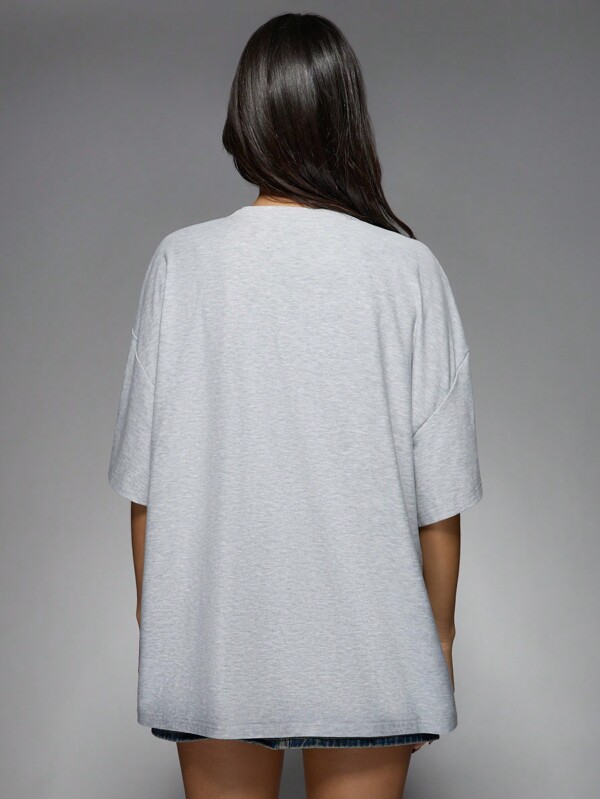 MISSGUIDED Oversized T-Shirt With Applique Graphic Unisex