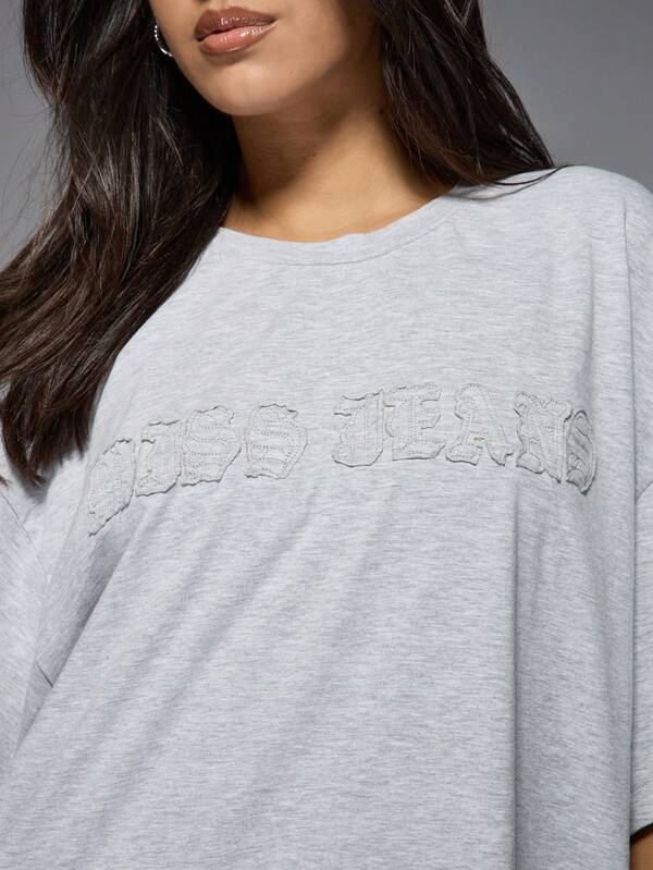 MISSGUIDED Oversized T-Shirt With Applique Graphic Unisex