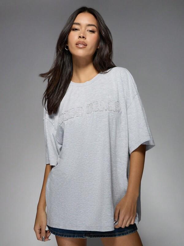 MISSGUIDED Oversized T-Shirt With Applique Graphic Unisex