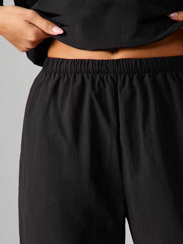 MISSGUIDED Oversized Track Pants With Elastic Waistband