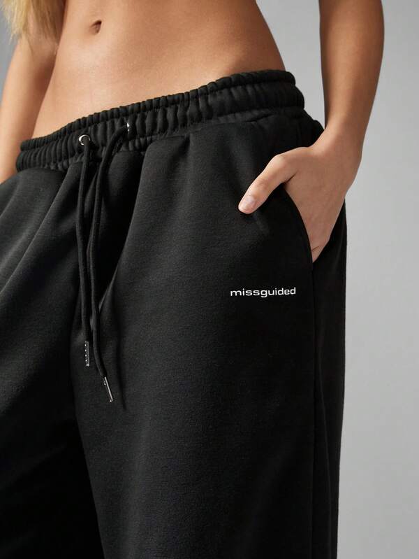MISSGUIDED Oversized Wide Leg Jogger Pants Comfort Stretch