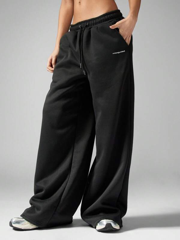 MISSGUIDED Oversized Wide Leg Jogger Pants Comfort Stretch