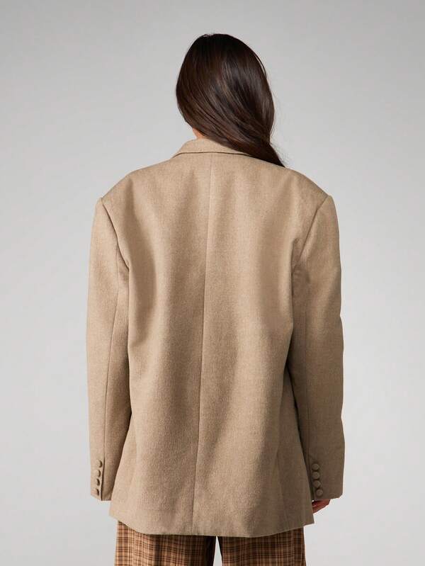 MISSGUIDED Oversized Wool Boxy Blazer With Lapel