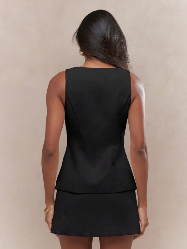 MISSGUIDED Peplum Style Two Piece Outfit With Button Front Detail