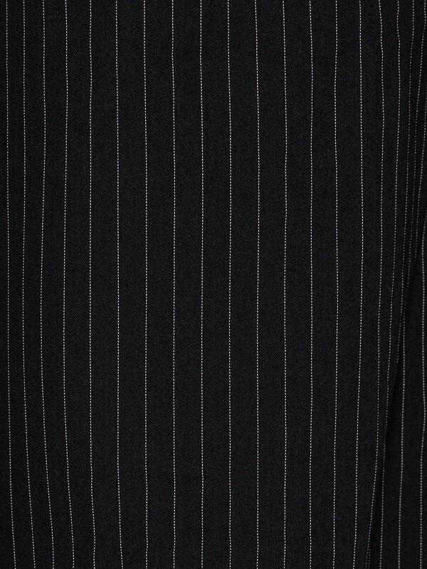 MISSGUIDED Pinstripe Long Sleeve Ruched Blouse Wide Leg Pants Two-Piece Outfits