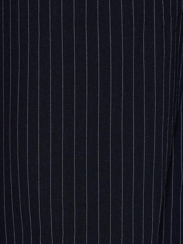 MISSGUIDED Pinstripe Peplum Blouse And Wide Leg Trouser Set