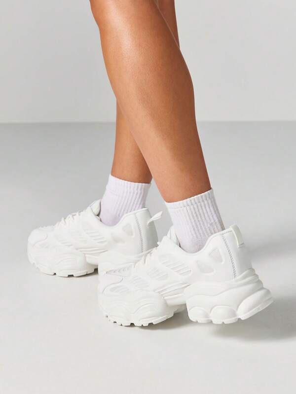 MISSGUIDED Platform Wedge Sneakers With Lace Up