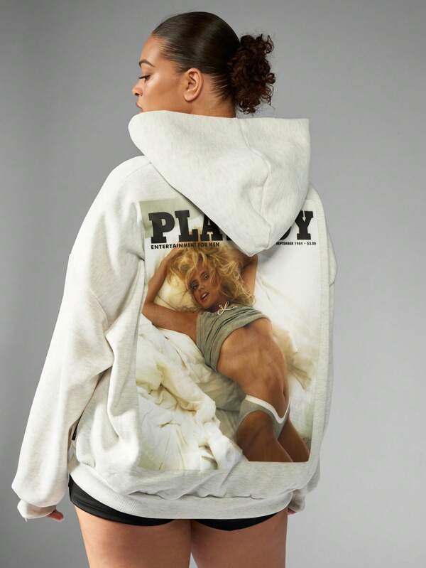 MISSGUIDED PLUS x Playboy Plus Size Retro Magazine Cover Graphic Sweatshirt