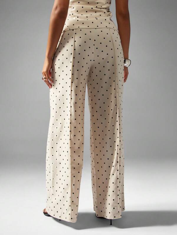 MISSGUIDED Polka Dot Wide Leg Palazzo Pants With Side Pockets