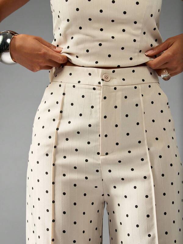 MISSGUIDED Polka Dot Wide Leg Palazzo Pants With Side Pockets