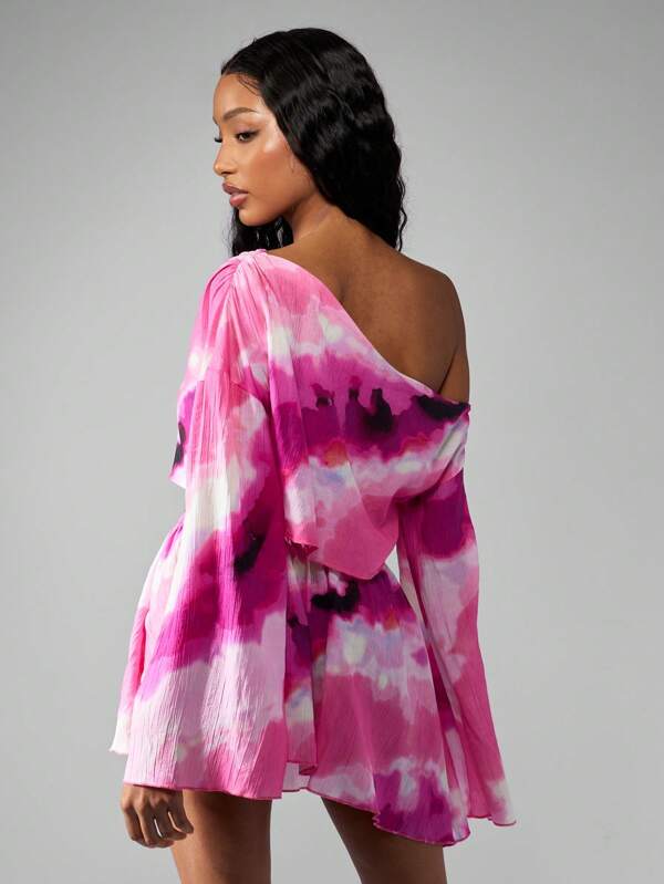 MISSGUIDED Printed Woven Flowing Top & Mini Skirt Two Piece Co Ord Set