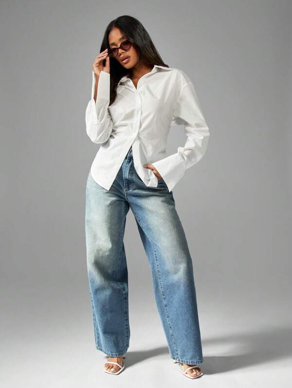 MISSGUIDED Professional Button-Down Collared Workwear Blouses