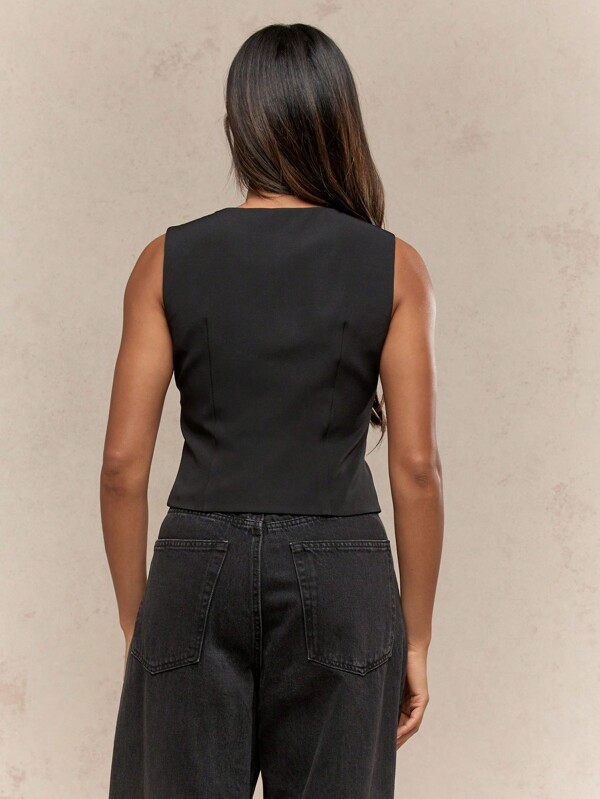MISSGUIDED Professional Fitted Waistcoat With Gold Buttons