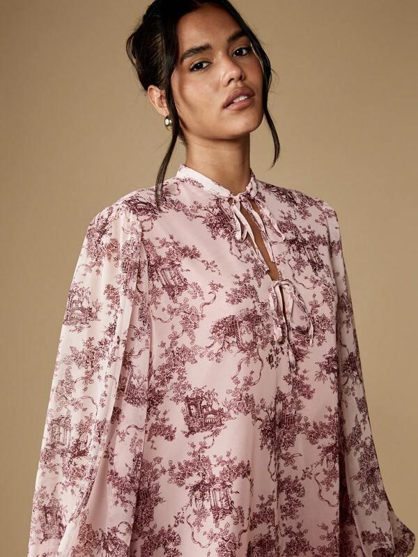 MISSGUIDED Puff Sleeve Mini Dress With Ruffle Hem And Front Ties