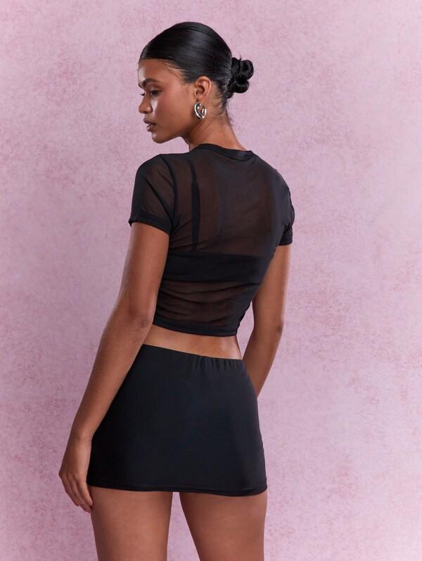 MISSGUIDED Punk Jersey Fitted Everyday Casual Mini Skort With Built In Shorts