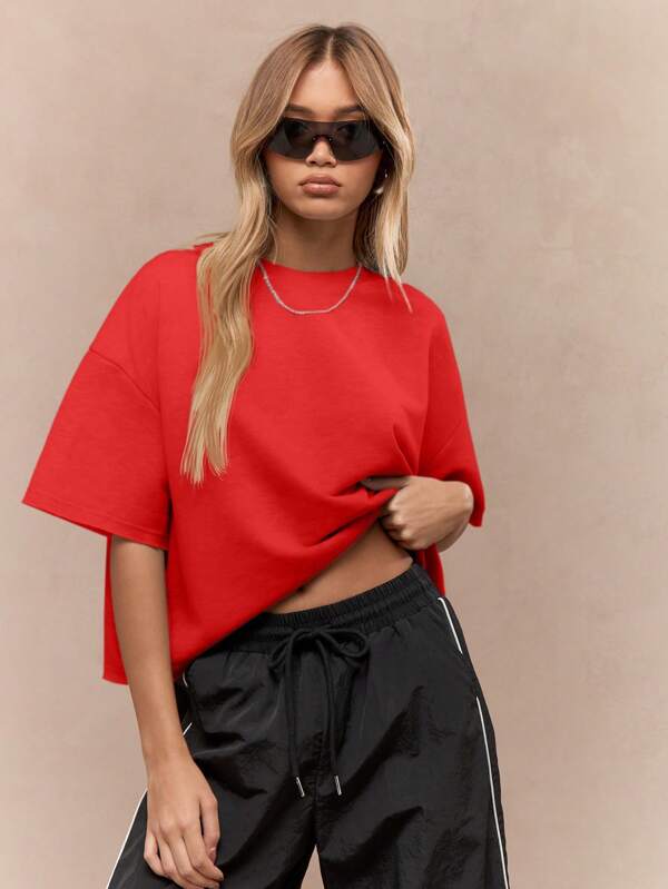 MISSGUIDED Quality Oversized Crop Top T-Shirt