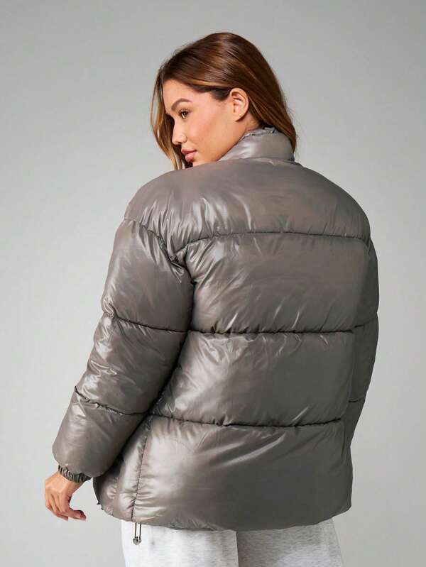 MISSGUIDED Quilted Puffer Coat With Hood