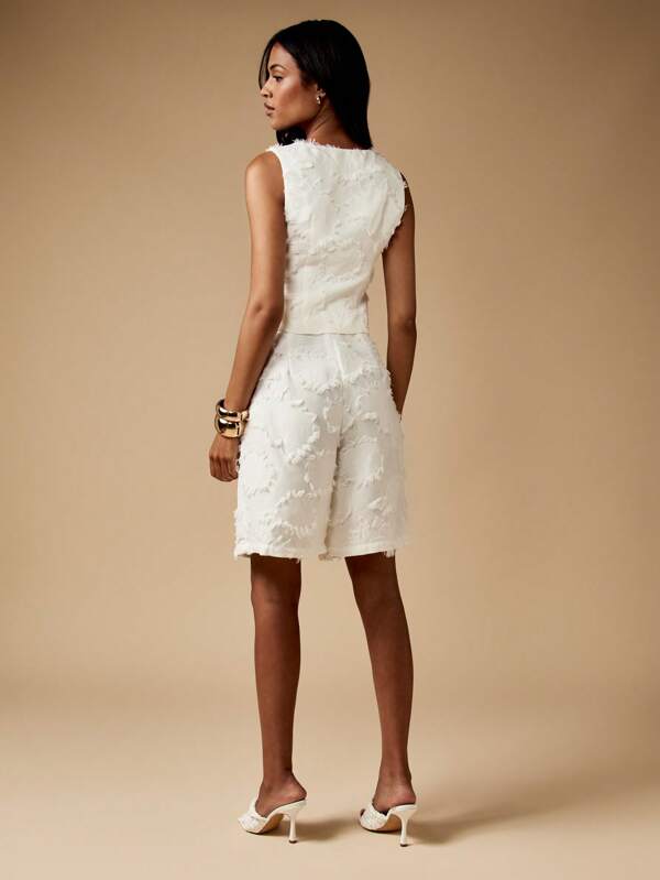 MISSGUIDED Raw Edge Woven Vest And Bermuda Shorts Co Ord