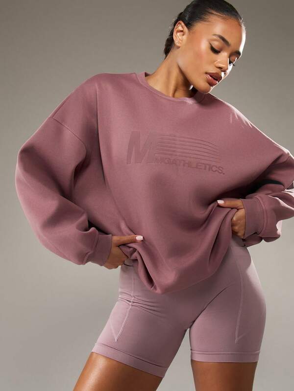 MISSGUIDED Relaxed Crew Neck Sweatshirt With Logo