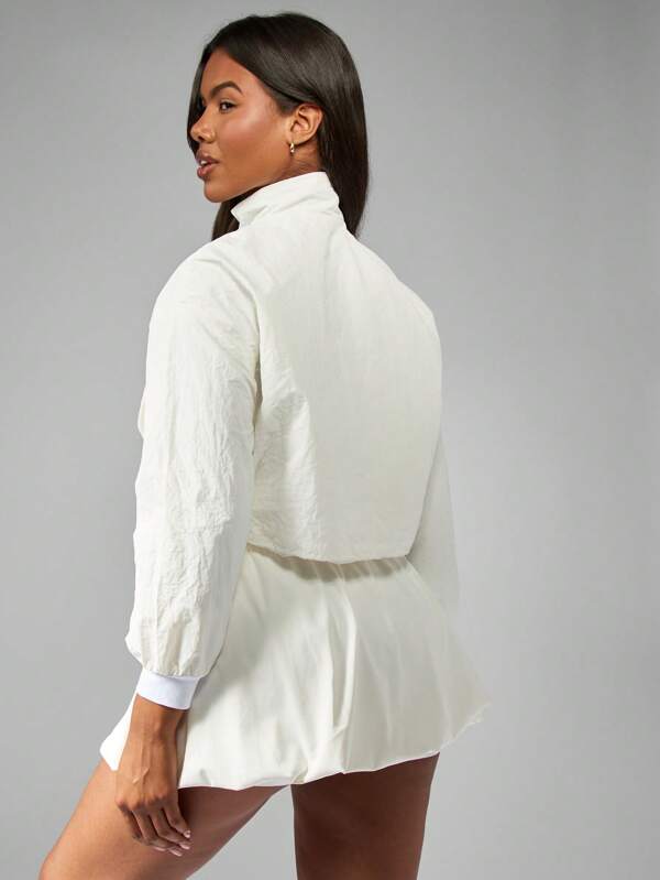MISSGUIDED Retro Sporty Lightweight Windbreaker Jacket
