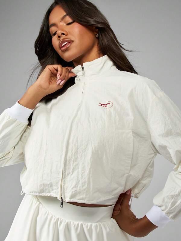 MISSGUIDED Retro Sporty Lightweight Windbreaker Jacket