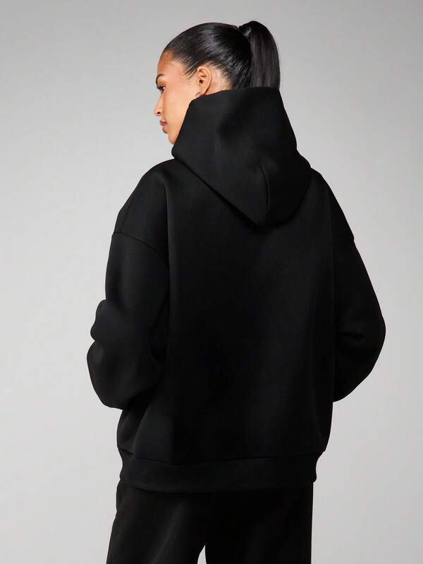 MISSGUIDED Rhinestone Embellished Hoodie With Drawstring